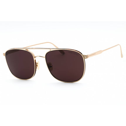 Tom Ford Men's Sunglasses - Shiny Rose Gold Metal Aviator Full Rim Frame | FT0827 28E ,