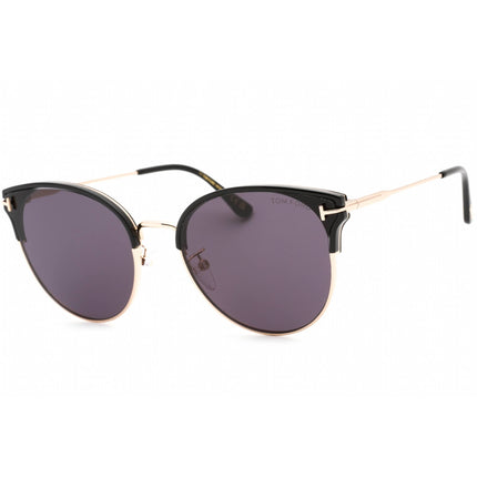 Tom Ford Unisex Sunglasses - Shiny Black Metal Cat Eye Full Rim Frame | FT0898-K 01A ,
