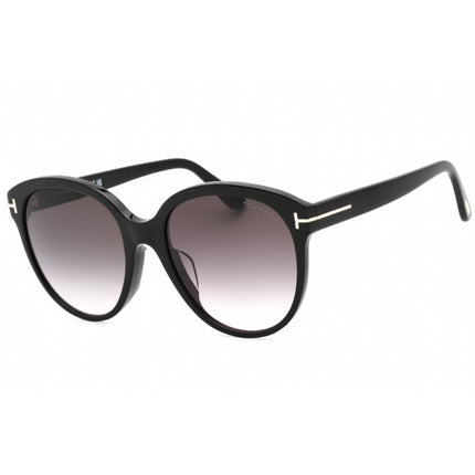 Tom Ford Women's Sunglasses - Shiny Black Acetate Cat Eye Full Rim | FT0957-D 01B ,