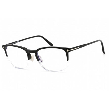 Tom Ford Men's Eyeglasses - Black/Crystal Acetate Rectangular Full Rim | FT5699-B 005 ,