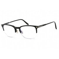 Tom Ford Men's Eyeglasses - Black/Crystal Acetate Rectangular Full Rim | FT5699-B 005 ,