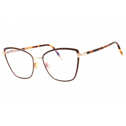 Tom Ford Women's Eyeglasses - Shiny Dark Brown Metal Cat Eye Full Rim | FT5740-B 048 ,