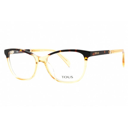 Tous Women's Eyeglasses - Shiny Havana/Yellow Acetate Cat Eye Full Rim | VTOB04 0AR5 ,