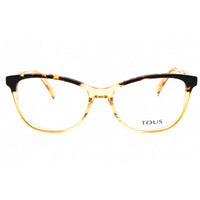 Tous Women's Eyeglasses - Shiny Havana/Yellow Acetate Cat Eye Full Rim | VTOB04 0AR5 ,
