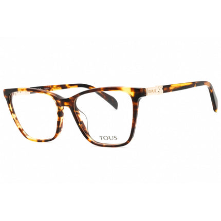 Tous Women's Eyeglasses - Shiny Brown Havana/Yellow Cat Eye Full Rim | VTOB29 0743 ,