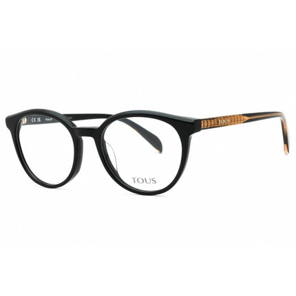 Tous Women's Eyeglasses - Shiny Black Acetate Round Shape Full Rim Frame | VTOB54 0700 ,