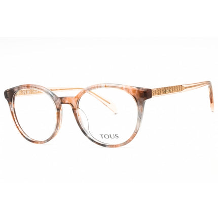 Tous Women's Eyeglasses - Grey Streaked/Brown Acetate Round Full Rim | VTOB54 07HI ,