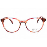 Tous Women's Eyeglasses - Streaked Azure/Red Acetate Round Full Rim | VTOB54 07LS ,