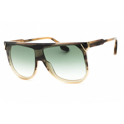 Victoria Beckham Women's Sunglasses - Striped Brown Acetate Shield Frame | VB643S 230 ,