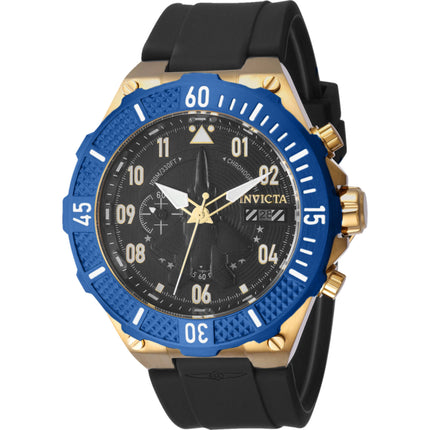 Invicta Men's Watch - Aviator Chronograph Black Dial Silicone Rubber Strap | 39892 ,