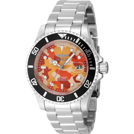 Invicta Men's Watch - Pro Diver Camo Series Camouflage and Orange Dial Steel | 48569 ,