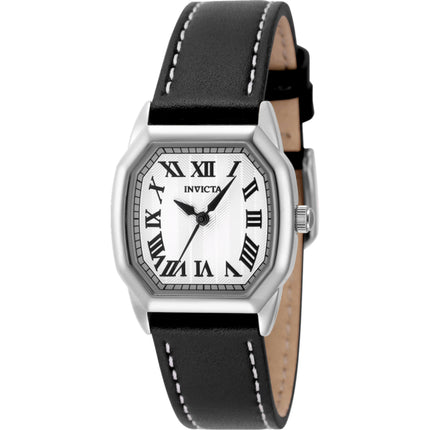 Invicta Women's Watch - Wildflower Quartz Silver Dial Black Leather Strap | 48961 ,