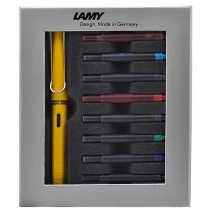 Lamy Safari Fountain Pen Gift Set, Yellow, Extra Fine |LGSCSYEF ,