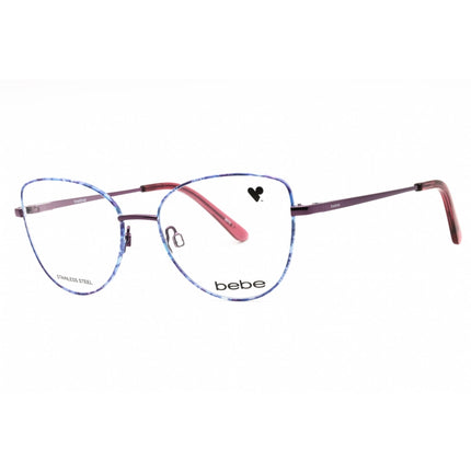 Bebe Women's Eyeglasses - Plum Floral Metal Cat Eye Shape Full Rim Frame | BB5207 501 ,
