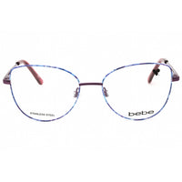 Bebe Women's Eyeglasses - Plum Floral Metal Cat Eye Shape Full Rim Frame | BB5207 501 ,