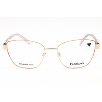 Bebe Women's Eyeglasses - Gold Cat Eye Full Rim Frame Clear Demo Lens | BB5209 712 ,