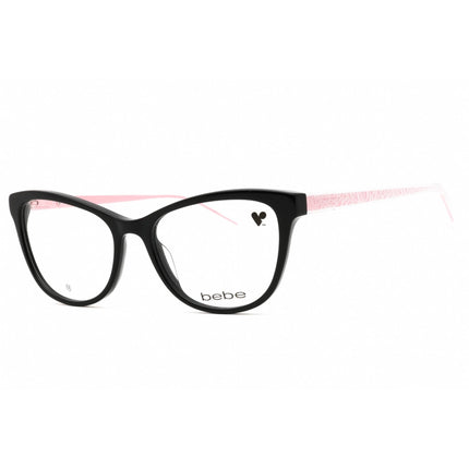 Bebe Women's Eyeglasses - Jet Cat Eye Full Rim Frame Clear Demo Lens | BB5211 001 ,
