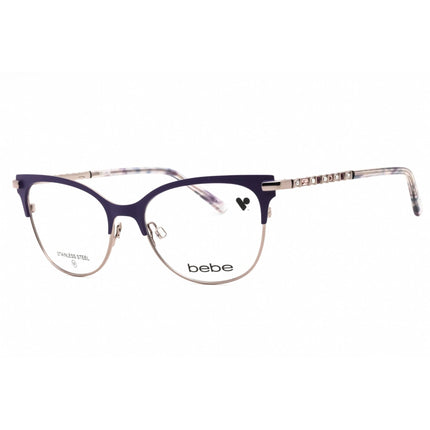 Bebe Women's Eyeglasses - Plum Metal Cat Eye Shape Full Rim 55mm Frame | BB5224 501 ,
