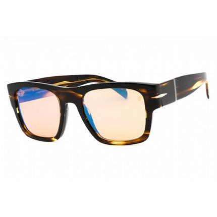 David Beckham Men's Sunglasses - Striped Brown Square Frame | DB 7000/S BOLD 0KVI Z0 ,