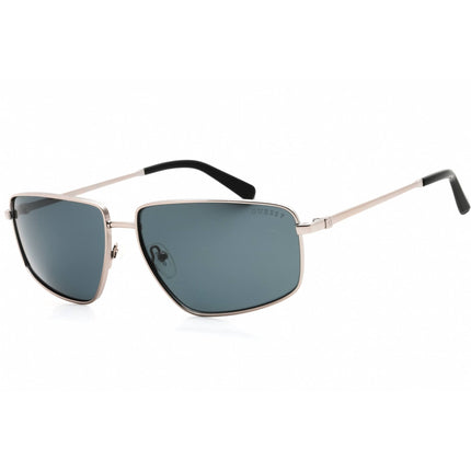 Guess Men's Sunglasses - Shiny Gunmetal Metal Rectangular Full Rim Frame | GU00088 08D ,