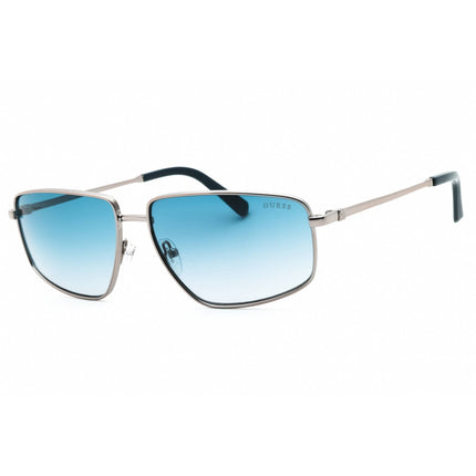 Guess Men's Sunglasses - Shiny Gunmetal Metal Rectangular Full Rim Frame | GU00088 069 ,