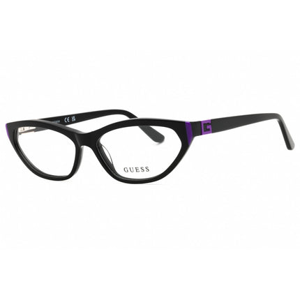 Guess Women's Eyeglasses - Shiny Black Acetate Cat Eye Full Rim Frame | GU50146 001 ,