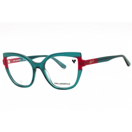 Karl Lagerfeld Women's Eyeglasses - Green/Cherry Acetate Cat Eye Frame | KL6132 317 ,