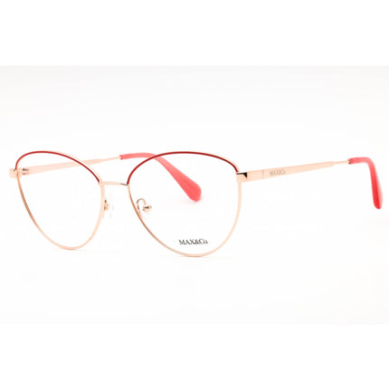 Max & Co. Women's Eyeglasses - Pink Gold Metal Cat Eye Full Rim Frame | MO5006 033 ,