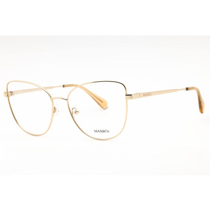Max & Co. Women's Eyeglasses - Pale Gold Metal Cat Eye Full Rim Frame | MO5018 032 ,
