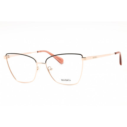 Max & Co. Women's Eyeglasses - Shiny Rose Gold Metal Cat Eye Full Rim | MO5035 028 ,