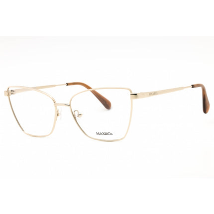 Max & Co. Women's Eyeglasses - Pale Gold Metal Cat Eye Full Rim Frame | MO5035 032 ,