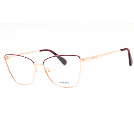 Max & Co. Women's Eyeglasses - Pink Gold Metal Cat Eye Full Rim Frame | MO5035 033 ,