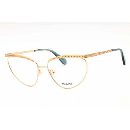 Max & Co. Women's Eyeglasses - Shiny Deep Gold Metal Cat Eye Full Rim | MO5136 030 ,