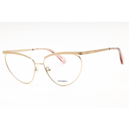 Max & Co. Women's Eyeglasses - Pale Gold Metal Cat Eye Full Rim Frame | MO5136 032 ,