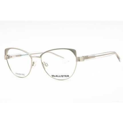 McAllister Women's Eyeglasses - Silver Metal Cat Eye Shape Full Rim Frame | MC4520 040 ,