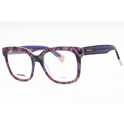 Missoni Women's Eyeglasses - Pink Violet Pattern Square Full Rim | MIS 0127 0S68 00 ,
