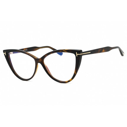 Tom Ford Women's Eyeglasses - Dark Havana Cat Eye Shape Full Rim Frame | FT5843-B 052 ,