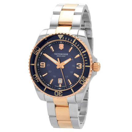 Victorinox Swiss Army Men's Watch - Maverick Silver and Rose Gold Bracelet | 241950 ,