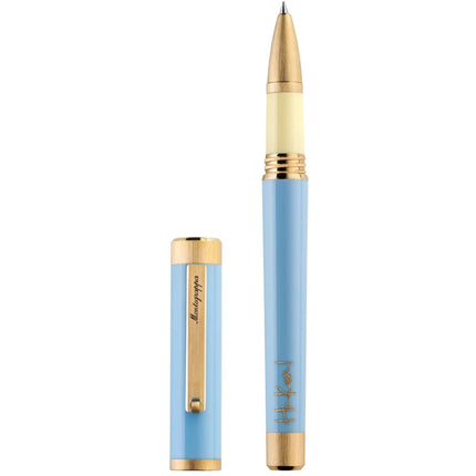 Montegrappa Rollerball Pen - Ken The Movie Icon Powder Blue Resin Barrel | ISZEBRAB_2 ,