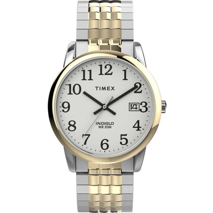 Timex Men's Watch - Easy Reader White Dial Two Tone Steel Expansion Band | TW2V05600 ,