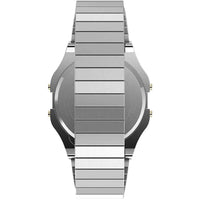 Timex Unisex Digital Watch - T80 Alarm Grey Dial Silver Steel Bracelet | TW2V19100 ,