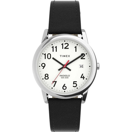 Timex Men's Watch - Easy Reader Eco-Friendly Vegan Black Leather Strap | TW2V75100 ,