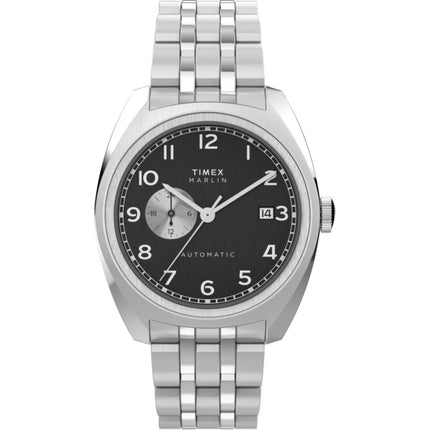 Timex Men's Watch - Marlin Automatic Black Dial Stainless Steel Bracelet | TW2W58800 ,