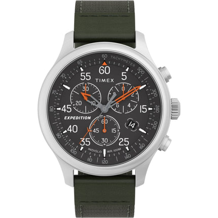 Timex Men's Watch - Expedition Field Black Dial Green Fabric Strap | TW4B26700 ,