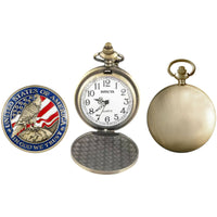 Invicta Men's Pocket Watch - Vintage Quartz White Dial Yellow Gold Chain | 49008 ,