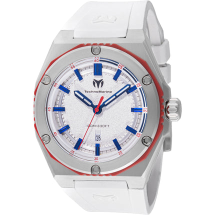 Technomarine Men's Watch - Coral Quartz Silver Tone Dial White Strap | TM-416066 ,