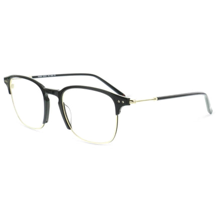 1880 Morel Men's Eyeglasses - Black/Gold Acetate Square Half Rim Frame | 60096M ND04 ,