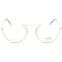 1880 Morel Women's Eyeglasses - Yellow Metal Cat Eye Half Rim Frame | 60121M DN07 ,