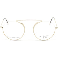 1880 Morel Women's Eyeglasses - Yellow Metal Round Shape Half Rim Frame | 60122M DM12 ,