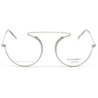 1880 Morel Women's Eyeglasses - Grey Round Half Rim Frame Demo Lens | 60122M GN10 ,
